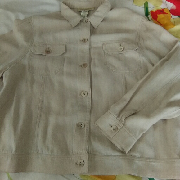 Easy Spirit Linen Jean Jacket - Picture 3 of 5